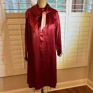 Elegant Vintage Red Satin Coat